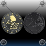 2 EVRO SLOVENIJA 2020 (FRANCE PREŠERN) Black Rhodium + 24k Gold